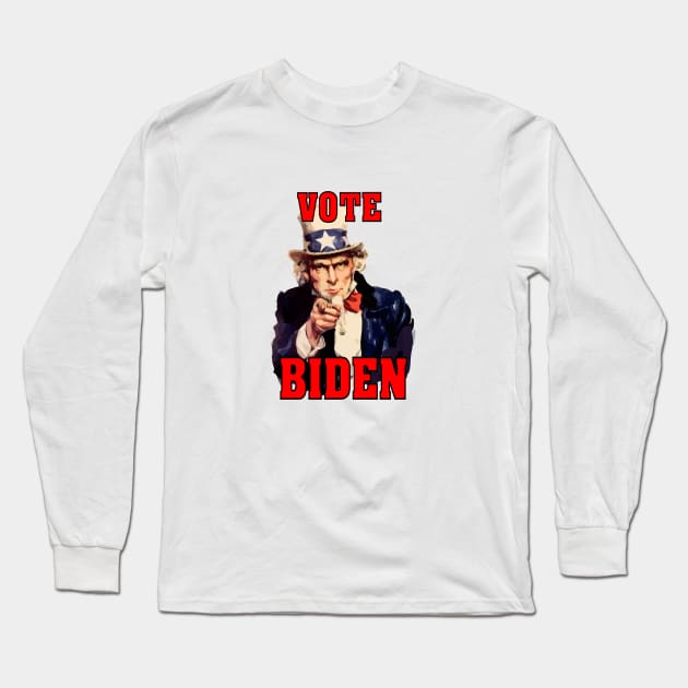 Vote Joe Biden Uncle Sam 2024 Color Long Sleeve T-Shirt by depravitee